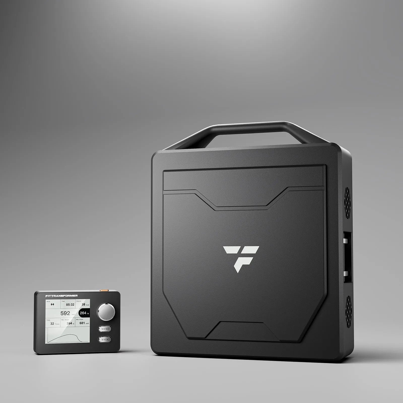 FitTransformer Modular Frames with sleek black design and digital interface